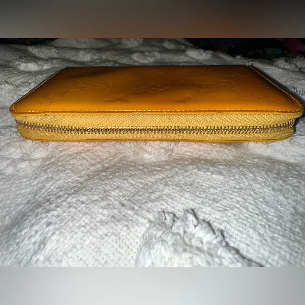 Authentic Yellow Louis Vuitton Yellow Vernis Wallet